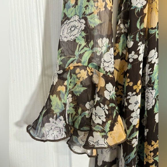 ASOS (Maternity) Green and Brown Floral Lace Up Dress - Picture 5 of 7